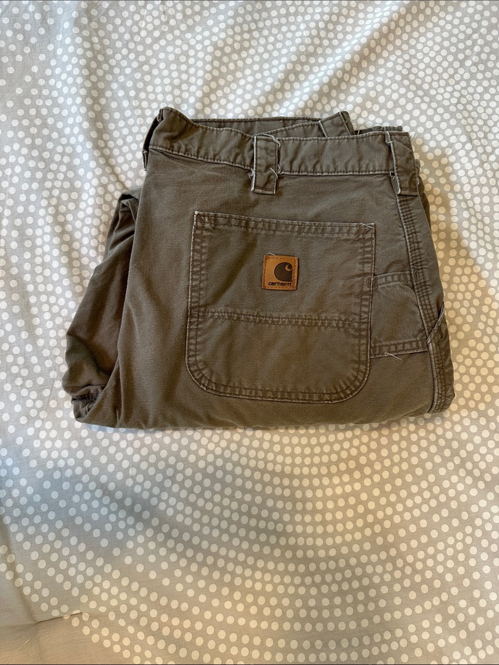 Carhartt tan cotton workwear pants. 36” W, 30”L
